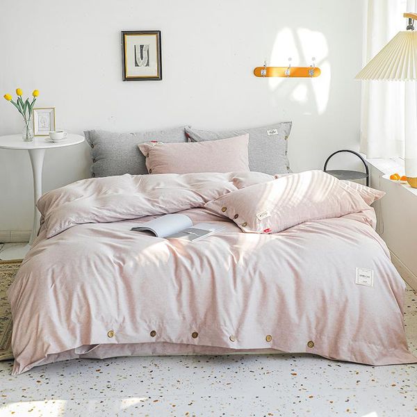

bedding sets 2021 products 60s pure color cotton bed set double  king size duvet cover sheet pillowcase 4pcs