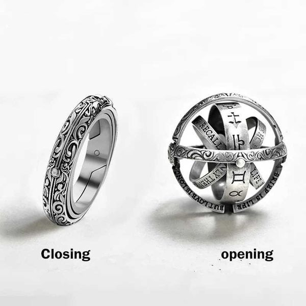 

vintage astronomical ball rings for women men creative complex rotating cosmic finger ring jewelry jz516, Silver