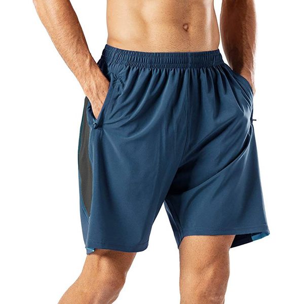 

trendy leisure men's shorts sport for gym quick-drying running pockets summer sports training fashion short pants sweatpants, White;black