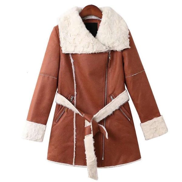 

designer winter 2020 new literature and art fashion baita autumn leisure personality flannel collar fur coat female e, Black