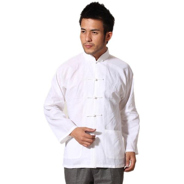 

men's jackets white chinese traditional mandarin collar solid linen long sleeve kung-fu jacket coat m  xl xxl xxxl, Black;brown