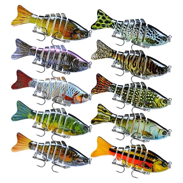 

fishing lures wobblers swimbait crankbait hard bait isca 002 artificial fishing tackle lifelike lure 7 segment 10cm 15.5g