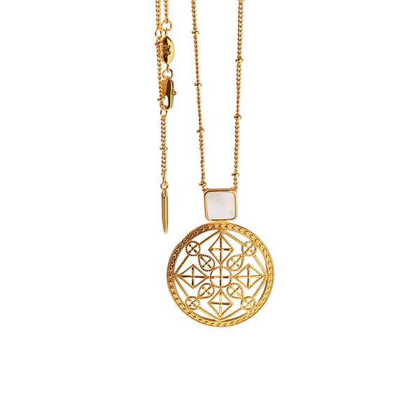 

fashionable gold plated copper jewelry women fall and winter niche designer hollow out flower plate clavicle necklace wedding jewelry, Silver
