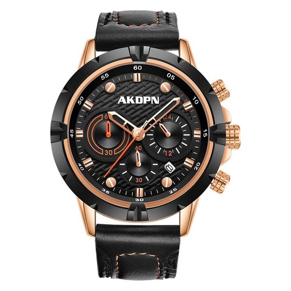 

wristwatches 2021 akdpn men's watch fashion casual brand business quartz clock relogio masculino luminous calendar montre homme, Slivery;brown