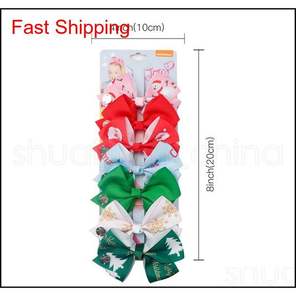 

colorful girl bowknot hair clip cute boutique child ribbon bow barrettes creative kids christmas design hair a qyleso mj_fashion, Silver