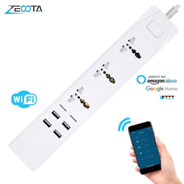 

smart power plugs wifi strip universal outlets electric plug socket with usb remote voice surge protector control by alexa google home