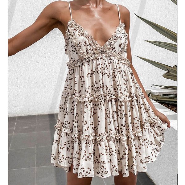 

2021 european and american spring and summer new small fresh and sweet digital printing sling lace dress, Black;gray