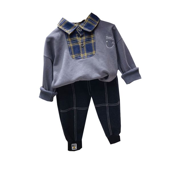 

2pcs baby boys 1-5 year clothing set kids sweate +pants sports tracksuit school children outfits kids birthday gift clothes, White