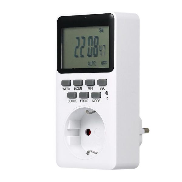 Timer Tragbare digitale Timer-Schaltersteckdose LCD-Display Plug-in programmierbar 20 Gruppen Timing 12h/24h Zeiteinstellung