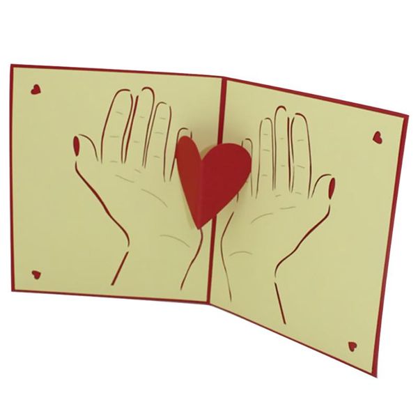

mother's day greeting 3d manual paper-cut loving heart decorative blessing greeting for woman