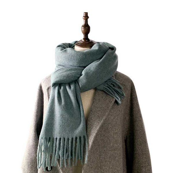 

scarves imitation cashmere solid color scarf women winter 2021 thick warmth tassel fashion simple skin-friendly comfortable shawl, Blue;gray
