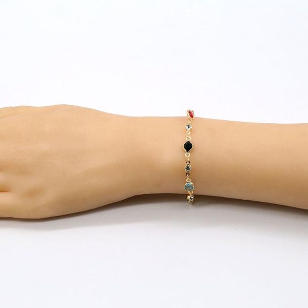 

beaded, strands five color round glass pendant bracelet women's fashion, Black