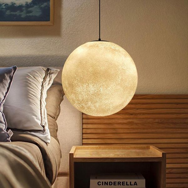 

pendant lamps creative moon chandelier modern simple restaurant bedroom living room light nordic cafe bar single head led bulbs e27