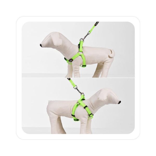 

dog collars & leashes 2pcs silicone reflective harness 1.2m walking leash set adjustable vest for daily training