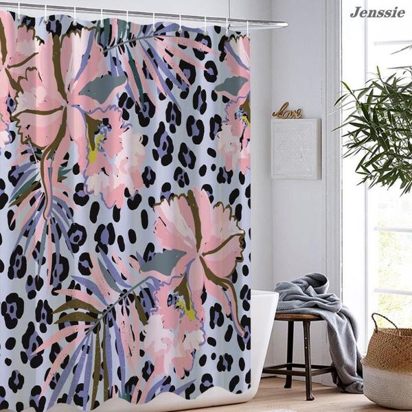 Cortinas de chuveiro Corte de leopardo Cortina 3D PRIMEL