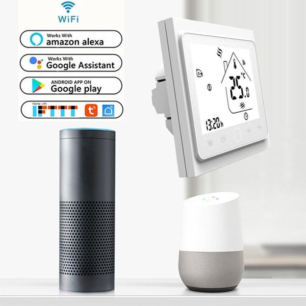 

smart home control wifi thermostat temperature controller for water/electric floor heating water/gas boiler works with alexa google thp1002