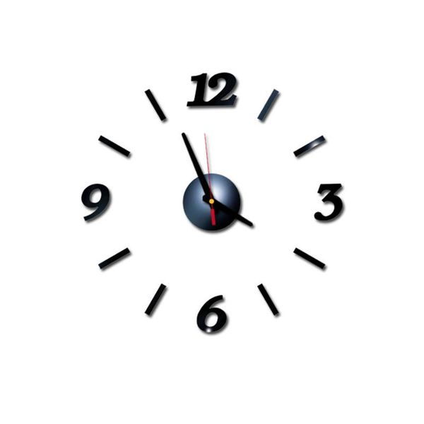 

new frameless diy wall clock 3d acrylic sticker arabic numbers adhesive modern art wall decor kit for living room bedroom