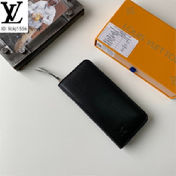 

clutches brand designer luxury m60742 simple black corrugated zipper wallet men real leather long wallet chain wallets compact evening purse, Red;black