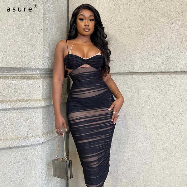 

summer traf mesh dress women ladies fashion tight bodycon clothes party night vestidos elegant bandage fd8985 210712, Black;gray