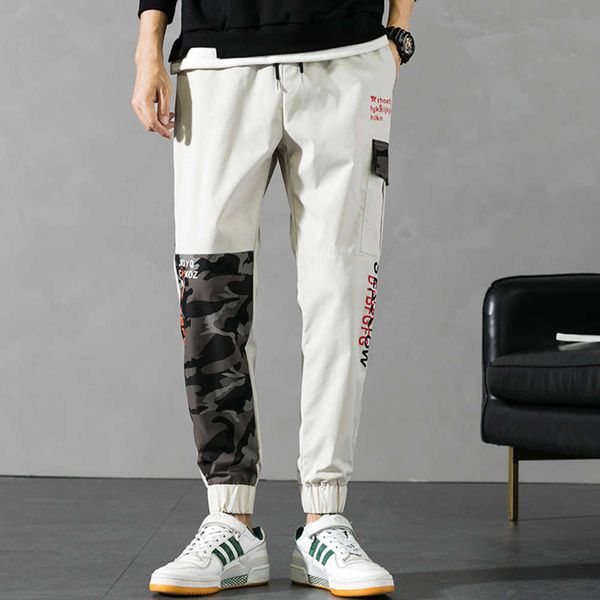 

2021 new large casual korean trend capris work clothes men's pants leggings, Blue