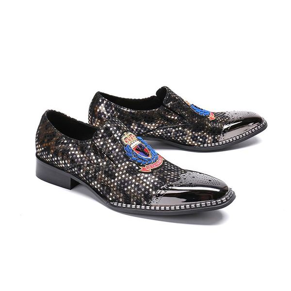 

dress shoes style men square toe falts breathable carved borgues oxfords wedding party, Black