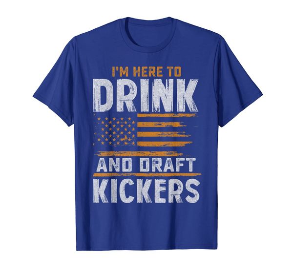 

I'm Here to Drink and Draft Kickers Fantasy Football Shirt, White;black