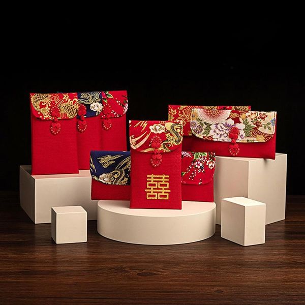 

gift wrap spring festival red money packet floral chinese envelope party bag high-grade wedding year gifts packets cloth bags