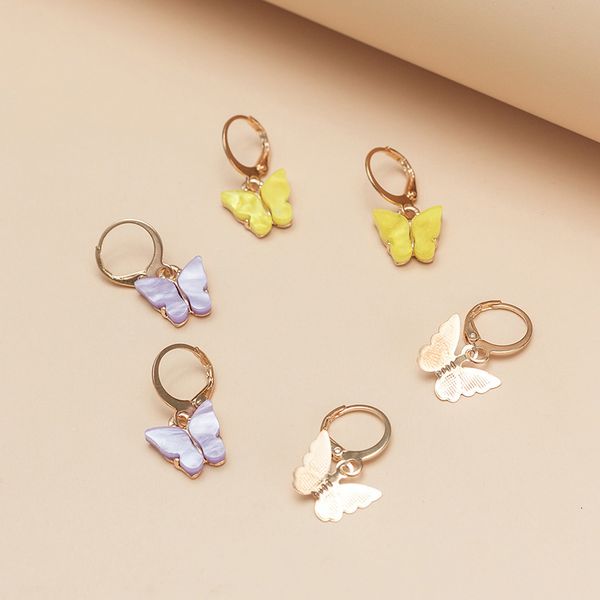 

ez2955 fashion accessories versatile temperament small simple butterfly earrings 3 pairs of combination, Silver