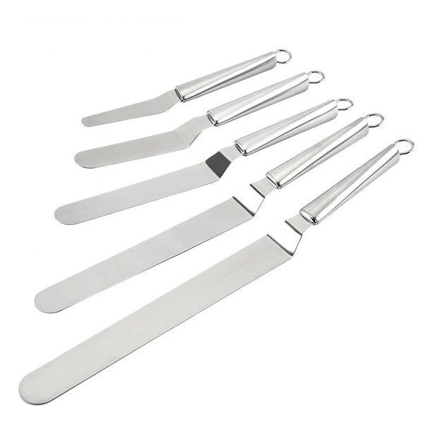 

baking & pastry tools 6/8/10/10/12 inch kitchen stainless steel cream spatula cake decoration tool curve scraper accessories
