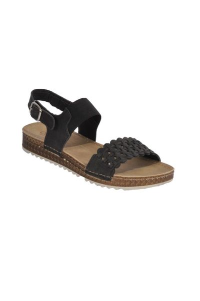 

sandals women's black faux leather