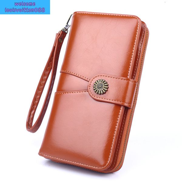 

purse designers luxurys handbags felicie oil wax wallet women's large capacity mobile phone bag splicing card set y928, Red;black