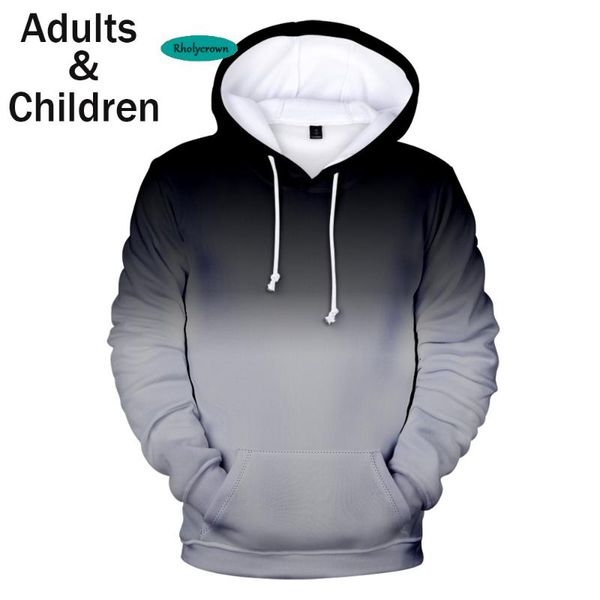 

trendy popular 3d printed gray gradient color hoodies men sweatshirts women harajuku hip hop hoodie casual boys black pullovers