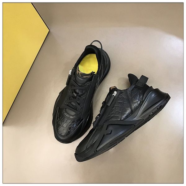 

2021ss luxury leisure shoes men low flat shoes true leather mens shoes designer sneakers trainers size 38-45, Black