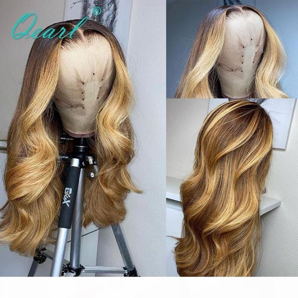 

human hair wig brown honey blonde highlights ombre 13x4 13x6 lace front wig wavy remy hair glueless 150% 180% qearl, Black;brown