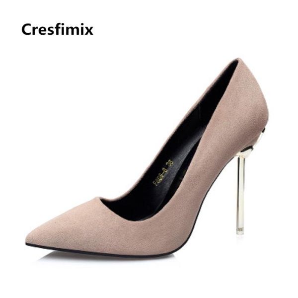 

dress shoes cresfimix tacones altos women fashion 2021 comfortable high heel lady cute pointed toe slip on cool heels b2453, Black