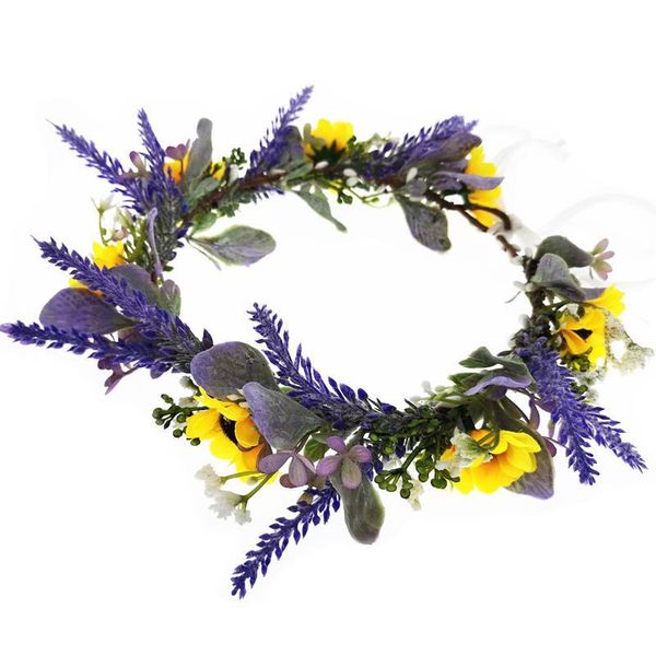 

lavender flower wreath crown festival headband women hair accessories headdress floral garlands wedding party floral qylfgq