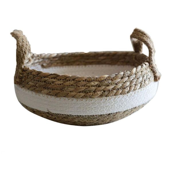 

storage baskets wicker basket bins round non-toxic multi-purpose household gadgets sundries clothes toy organizing rattan handwoven