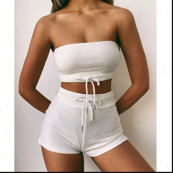

sweater two piece set summer women off shoulder and high waist shorts 2pcs outfits lady slim matching clothes sets, Gray