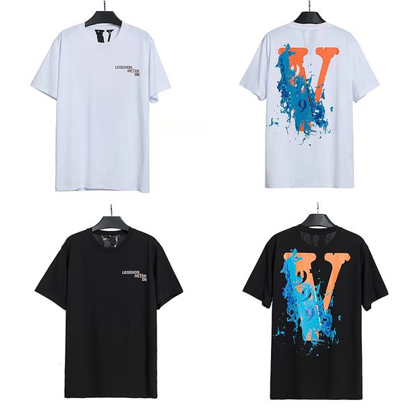 

brand t shirt trendy v lone high street hip hop trend new 999 big printed loose men's women's t-shirt couple short sleev, White;black