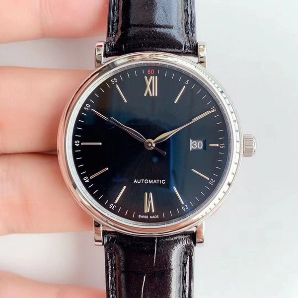 

fk waves fino series watch 40mmx9.3mm18k rhodium-plated scale and pointer process 2892 movement italian calfskin, Slivery;brown