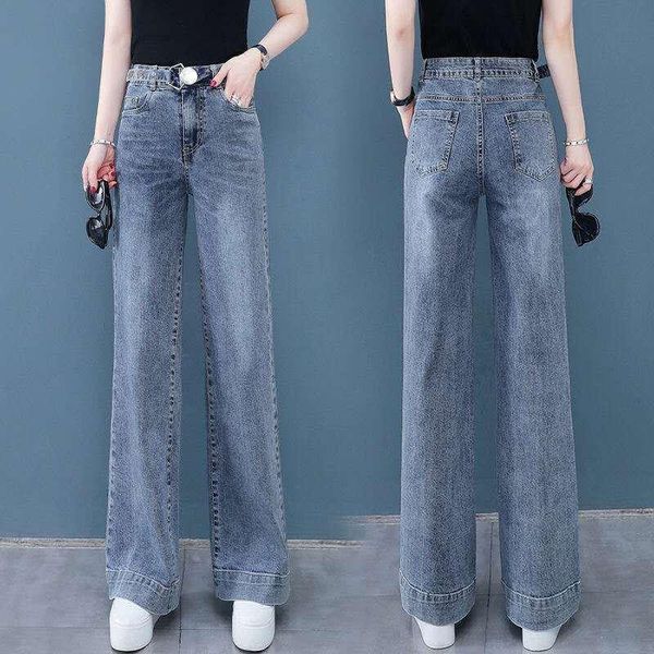 

women's jeans woman pants high waist spring summer loose straight, Blue