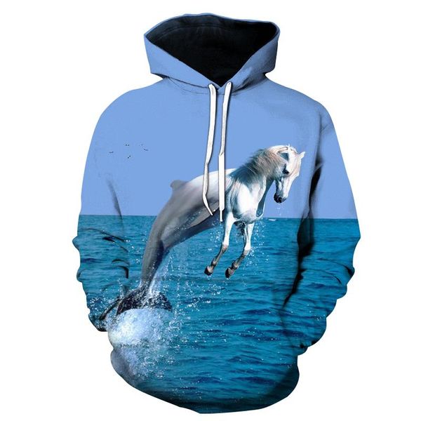 

men's hoodies & sweatshirts fashion european and american loose hoodie with casual 3d printing funny series for men women couple shirts, Black