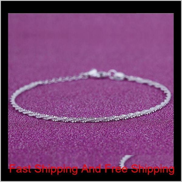 

2018 new foot jewelry anklets silver anklet link chain for women girl foot bracelets fashion jewelry whol qylfri new_dhbest, Red;blue