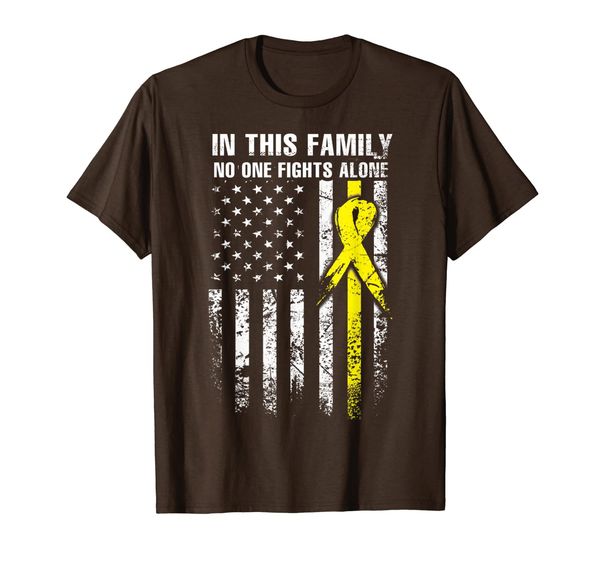

in this family no one fights endometriosis alone t-shirt, White;black