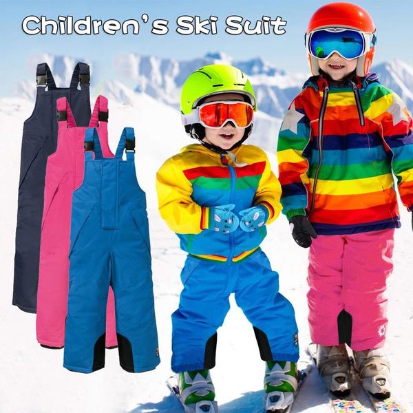 

jumpsuits 2021 winter autumn girl boy waterproof ski snow hiking sports trousers pants big school children's kids windproof warm, Blue