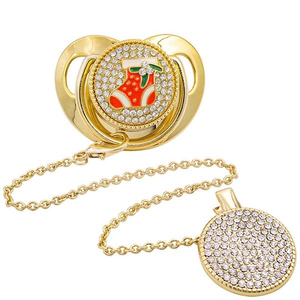 

pacifiers# pacifier christmas series gold clips bling bpa silicone infant for babies chupetes de lujo