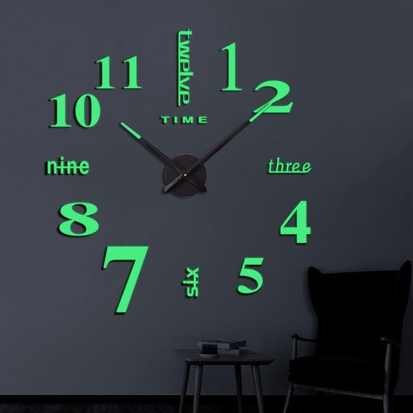 

moonlight diy wall clock large roman mirror fashion modern quartz clocks living room sticker watch living room decor