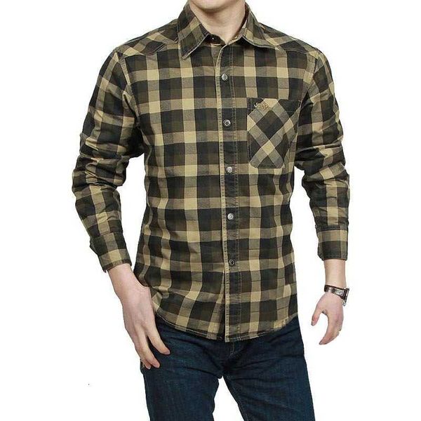 

autumn and winter fashion slim long sleeve plaid cotton men's shirt, Black