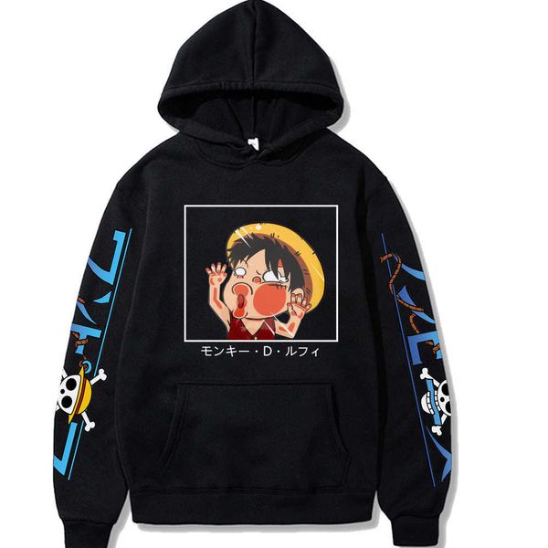 Anime One Piece Partsed Men / Women Kawaii Hoodie с длинным рукавом толстовка с длинным рукавом Смешные вершины Y0804