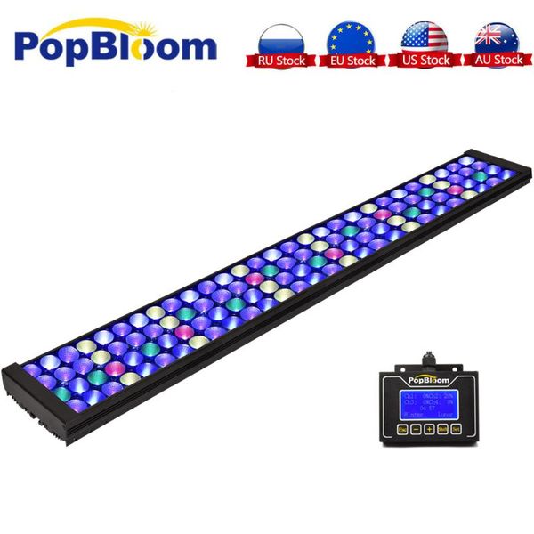 

aquariums lighting popbloom led aquarium full spectrum lamp for 36"/90cm tank marine reef coral saltwater light turing75
